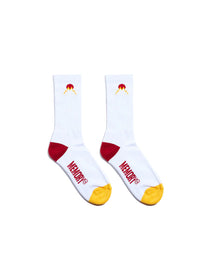 Memory Lane Mountain M Socks - White