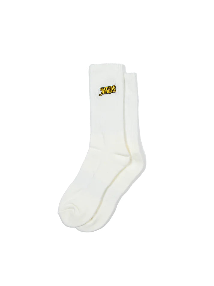 LITTLE AFRICA TRADEMARK LOGO SOCKS | WHITE