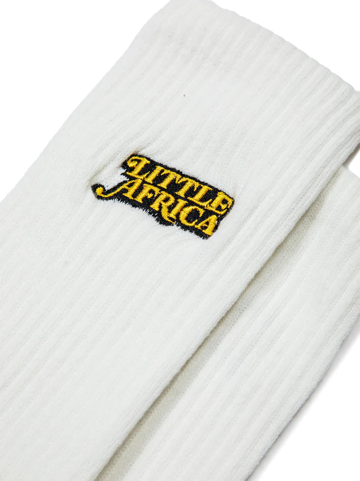 LITTLE AFRICA TRADEMARK LOGO SOCKS | WHITE