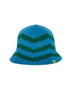 Supervsn Striped Knit Bucket Hat - Blue/Green