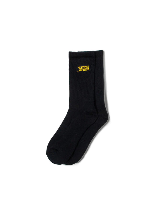 LITTLE AFRICA TRADEMARK LOGO SOCKS | BLACK