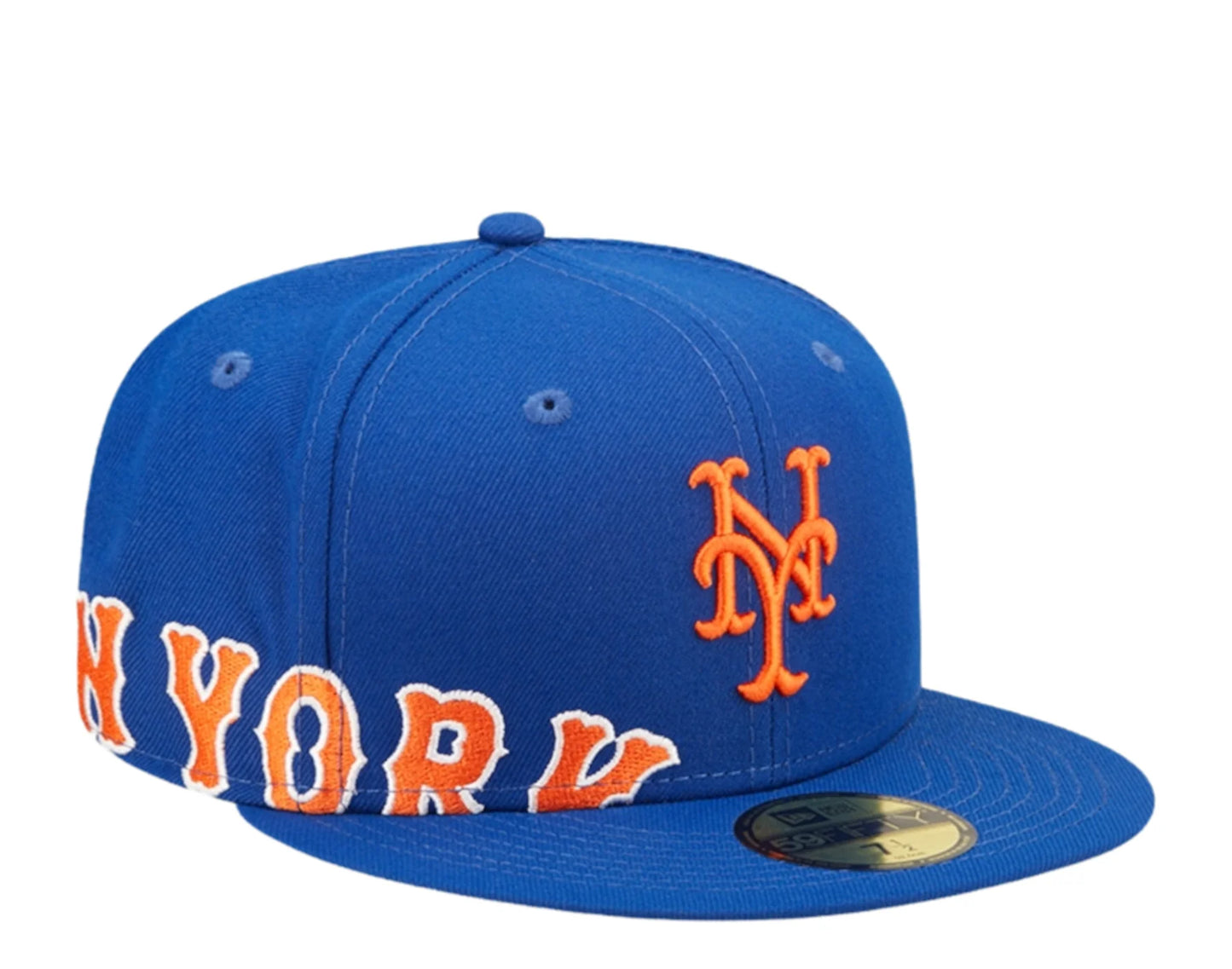 New Era 59Fifty New York Side Split Fitted Hat "Blue/Orange"