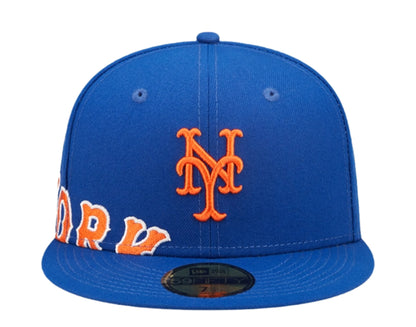 New Era 59Fifty New York Side Split Fitted Hat "Blue/Orange"