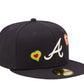 New Era 59Fifty Atlanta Braves Chain Stitch Heart - "Navy"