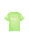 Purple Textured Jersey SS Tee - Fluorescent Green