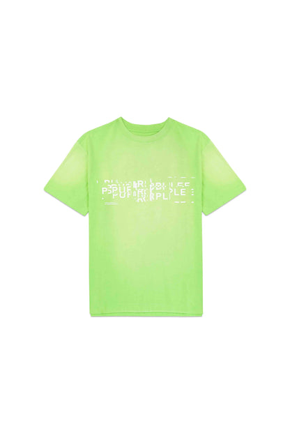 Purple Textured Jersey SS Tee - Fluorescent Green