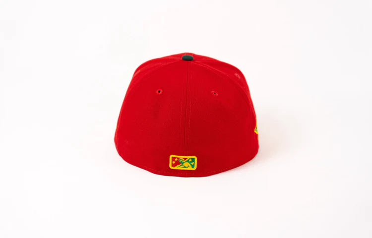 (Final Push) New Era 59Fifty Buffalo Bisons "30 Seasons" Fitted Hat - Scarlet/Gold