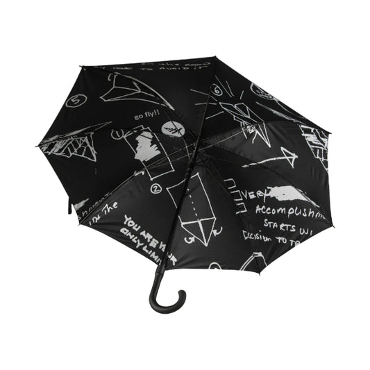 Paper Planes Sketch Umbrella - Black