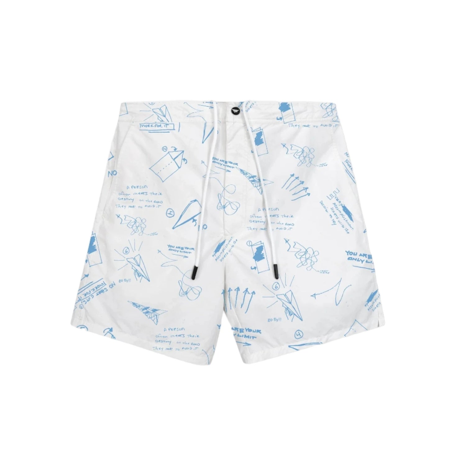 Paper Planes UV Sketch Print Shorts - White/Blue